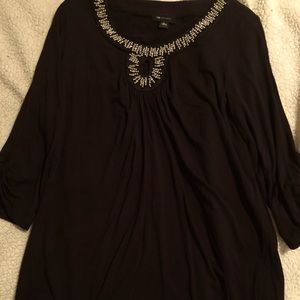 AB STUDIO Women’s Black 3/4 sleeve Blouse